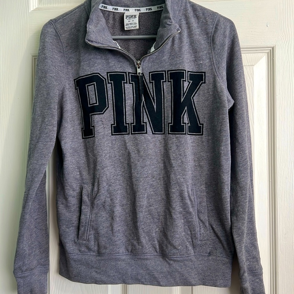 VS pink quarter zip sweatshirt